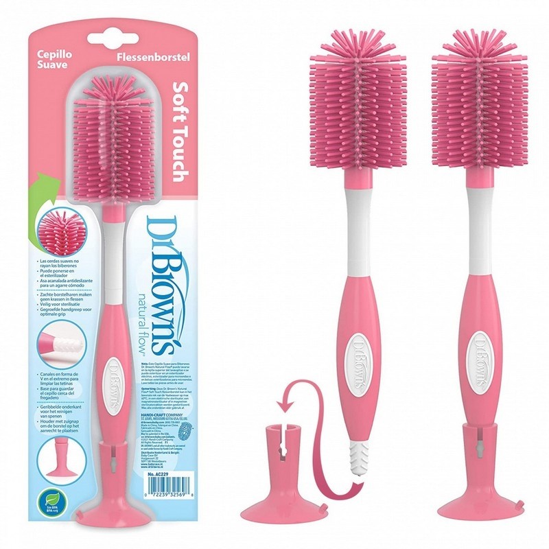 DR BROWN S SOFT TOUCH BOTTLE BRUSH PINK