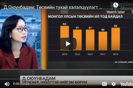 ТӨСВИЙН НЭЭЛТТЭЙ БАЙДЛЫН СУДАЛГАА 2019: МОНГОЛ УЛСЫН ҮНЭЛГЭЭ