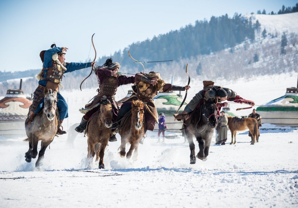 Das Eis Festival in der Mongolei. 