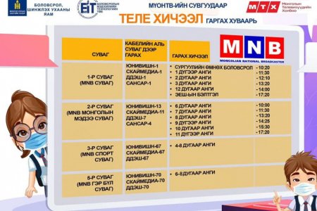 Энэ долоо хоногийн ТЕЛЕ ХИЧЭЭЛИЙН ХУВААРЬ