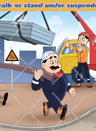 Never walk or stand under suspended loads