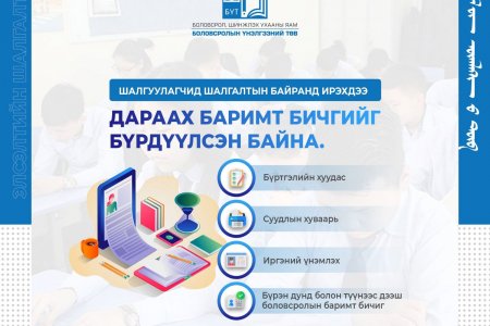 Элсэлтийн шалгалтанд бүртгүүлэгчдийн анхааралд