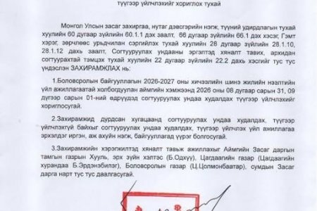 ХИЧЭЭЛИЙН ШИНЭ ЖИЛИЙН ӨДРҮҮДЭД СОГТУУРУУЛАХ УНДАА ХУДАЛДАХ, ТҮҮГЭЭР ҮЙЛЧЛЭХИЙГ ХОРИГЛОЛОО