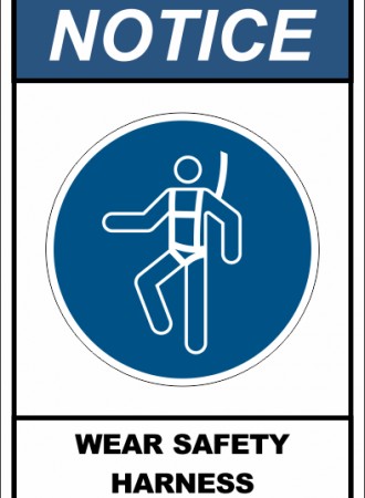 Wear safety harness sign 