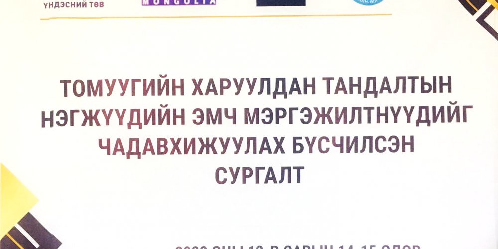 ТОМУУГИЙН ХАРУУЛДАН ТАНДАЛТЫН НЭГЖҮҮДИЙН ЭМЧ, МЭРГЭЖИЛТНҮҮДИЙГ ЧАДАВХИЖУУЛАХ БҮСЧИЛСЭН СУРГАЛТ  