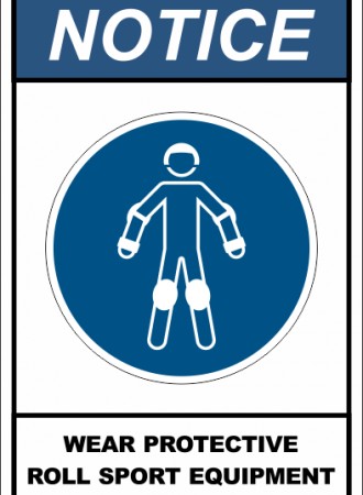 Wear protective roll sport equipment sign