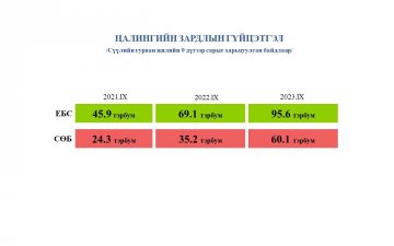 ГҮЙЦЭТГЭЛИЙН ҮНЭЛГЭЭНИЙ ҮР ДҮНГЭЭР НИЙТ БАГШ НАРЫН 51,7 ХУВЬ НЬ УРАМШУУЛАЛ АВНА 