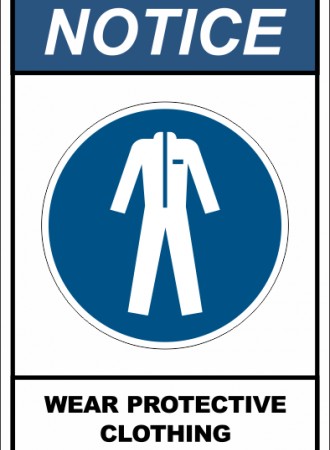 Wear protective clothing sign