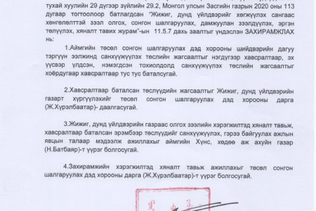 Жижиг дунд үйлдвэрийг хөгжүүлэх сангаас санхүүжүүлэх төслийн жагсаалт