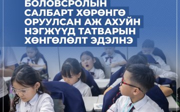 БОЛОВСРОЛЫН САЛБАРТ ХӨРӨНГӨ ОРУУЛСАН АЖ АХУЙН НЭГЖҮҮД ТАТВАРЫН ХӨНГӨЛӨЛТ ЭДЭЛНЭ