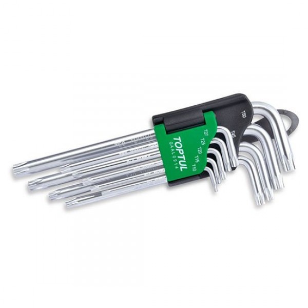 9PCS Long Type Star Key Wrench Set | Toptul GAAL0914