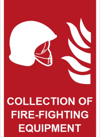 Collection of fire-fighting equipment sign - version #2