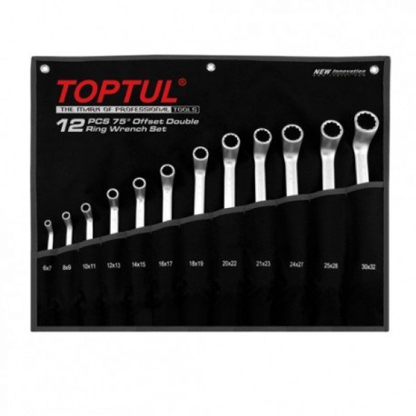 75° Offset Double Ring Wrench Set | Toptul GPAI1202