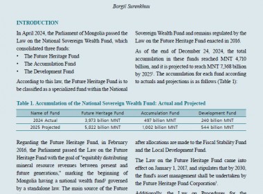 Law on the National Sovereign Wealth Fund and Its Implementation: Risks and Policy Options - Policy brief №50