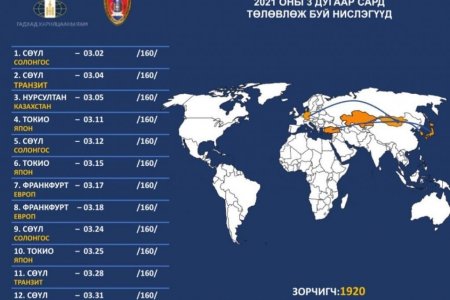 Энэ сард 12 удаагийн тусгай үүргийн нислэг үйлдэнэ