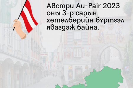 Австри улсад Aupair ( хүүхэд асрагчаар) ажиллах боломж