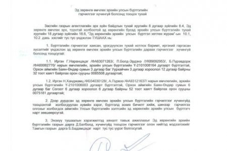 Эд хөрөнгө өмчлөх эрхийн улсын бүртгэлийн гэрчилгээг хүчингүй болсонд тооцох тухай