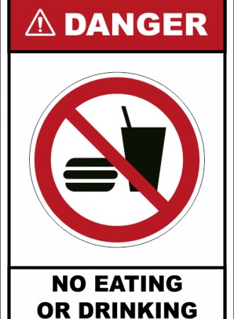 No eating or drinking sign 