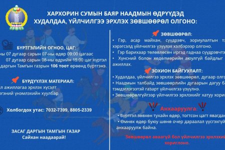 НААДМЫН ӨДРҮҮДЭД ХУДАЛДАА, ҮЙЛЧИЛГЭЭ ЭРХЛЭХ ЗӨВШӨӨРӨЛ ОЛГОНО.