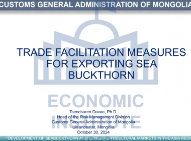 TRADE FACILITATION MEASURES FOR EXPORTING SEA BUCKTHORN