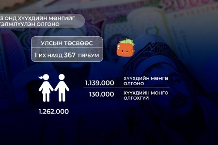 Хүүхдийн мөнгийг нийт хүүхдийн 91 хувьд нь олгоно