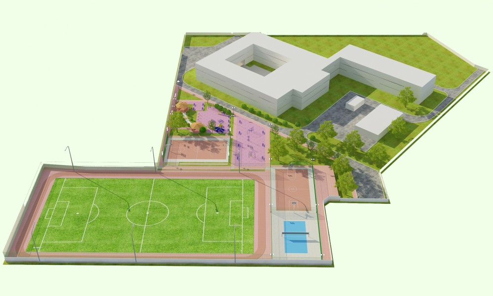 “1-р арван жилийн сургуулийн гадна талбайн тохижилт”