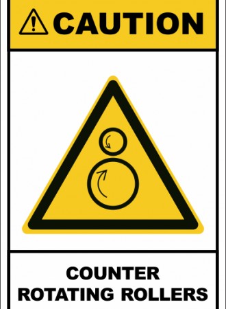 Counter rotating rollers sign