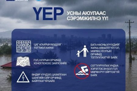 Үер, усны аюулаас сэрэмжилье!