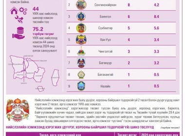 Нийслэлд хэрэгжүүлэхээр нэмж баталсан хөрөнгө оруулалтын төслүүдийн судалгаа - Инфографик 