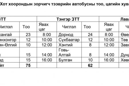 ТАНИЛЦ: Иргэдийг орон нутагт нь буцаах хуваарь 