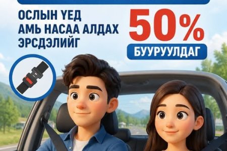 Хамгаалах бүс ослын үед амь насаа алдах эрсдэлийг 50 хувь бууруулдаг.