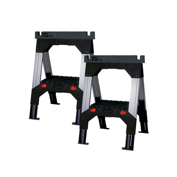 FATMAX® Folding Adjustable Height Metal Sawhorse (Pair), 1,135kg Max. Capacity | Stanley 1-92-980