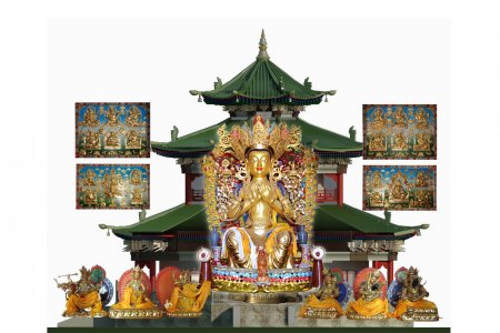 Deities to be exalted inside the monastery were crafted. 