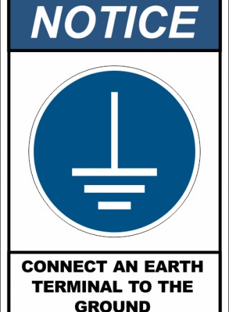 Connect an earth terminal to the ground sign