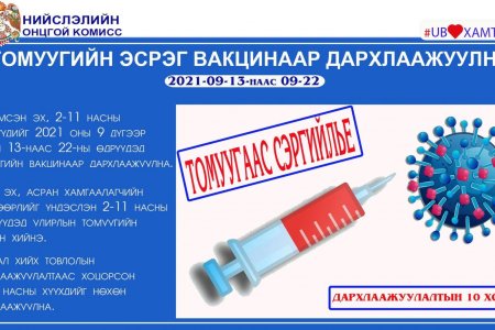 Жирэмсэн эх, 2-11 насны хүүхдүүдэд томуугийн эсрэг вакцин хийж эхэллээ