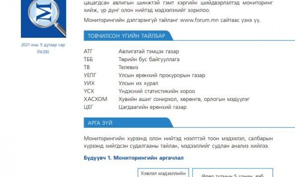 АВЛИГЫН ШИНЖТЭЙ ГОМДОЛ, МЭДЭЭЛЛИЙН ШИЙДВЭРЛЭЛТ