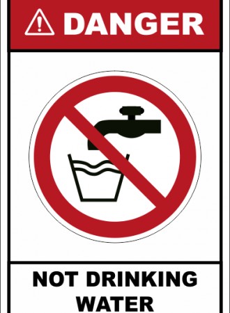 Not drinking water sign 