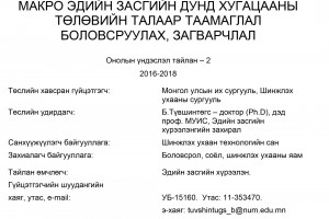 Developing a forecast and a model of mid-term macroeconomic perspectives in Mongolia