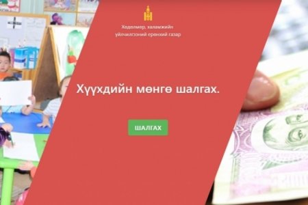 Өнгөрсөн онд улсын хэмжээнд 1,034,000 хүүхдэд хүүхдийн мөнгө олгосон