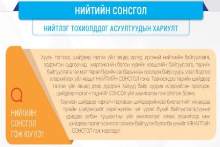 Төрийн бус байгууллага, мэргэжлийн холбоод, нутгийн өөрөө удирдах байгууллагуудын анхааралд
