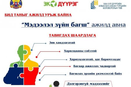Та ажил хайж байна уу? Тэгвэл та түр анхаарлаа нааш нь хандуулна уу?. Таныг найрсаг, халуун дотно хамт олон хүлээж байна