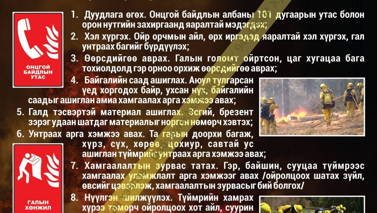 Гал түймэр зогс, хэвт, өнхөр! (Z1S188) | ХАБ-ын самбар | Safety board ...
