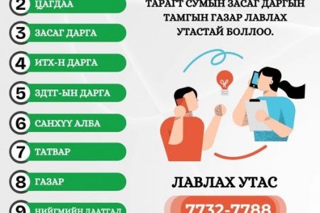 ЗДТГАЗАР 77327788 ЛАВЛАХ ТУСГАЙ ДУГААРЫГ АШИГЛАЖ БАЙНА.