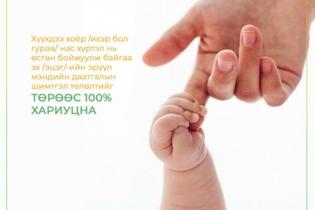 Хүүхдээ 2 нас хүртэл, ихэр хүүхэд бол 3 нас хүртэл харж буй эх /эцэг/-ийн ЭМД-ын шимтгэлийг төрөөс хариуцан төлнө