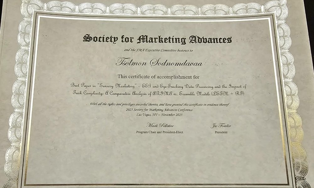 MANDAKH UNIVERSITY FACULTY MEMBERS’ PAPER WINS AT AN INTERNATIONAL SCIENTIFIC CONFERENCE