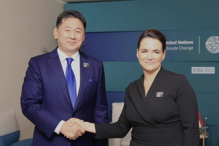 Монгол Улсын Ерөнхийлөгч У.Хүрэлсүх Унгар Улсын Ерөнхийлөгч Каталин Новак-тай уулзлаа