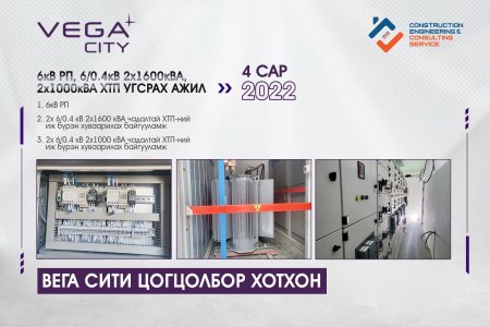 Вега Сити цогцолбор хотхон цахилгаан хаалттай дэд өртөө хувиарлах байгууламжууд