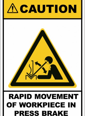 Rapid movement of workpiece in press break sign