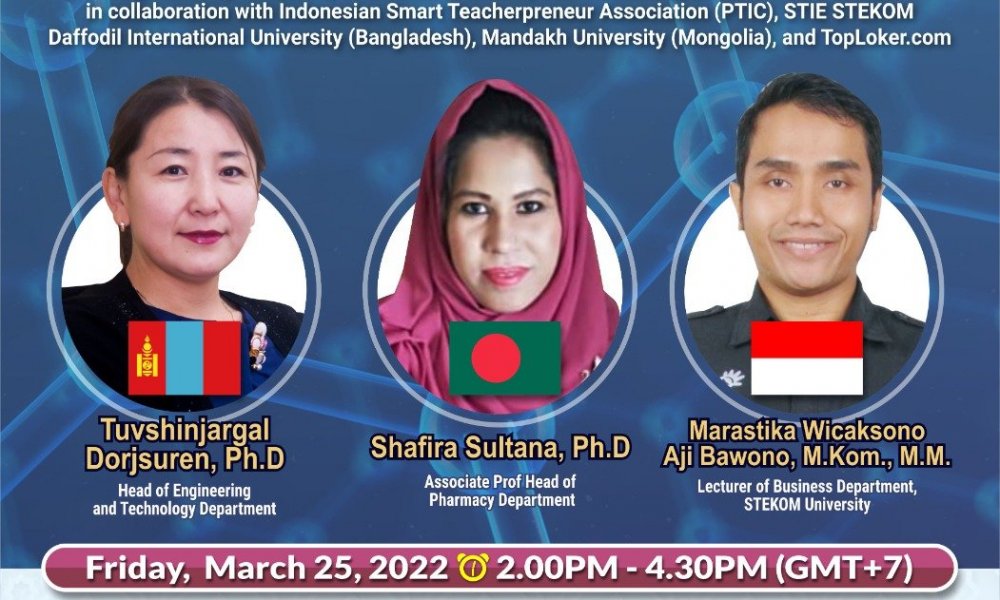 The International Webinar on “Implementation of Nanotechnology in Food Industry” is organized by Mandakh University & Science and Computer Technology University (Stekom), Indonesia