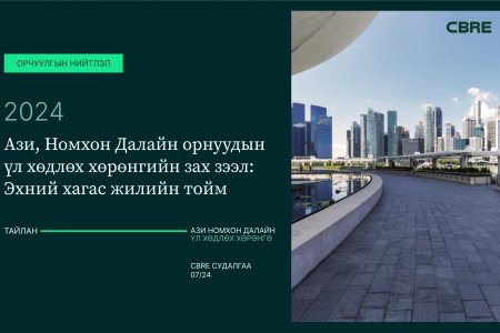 АЗИ, НОМХОН ДАЛАЙН ОРНУУДЫН ҮЛ ХӨДЛӨХ ХӨРӨНГИЙН ЗАХ ЗЭЭЛ: 2024 ОНЫ ЭХНИЙ ХАГАС ЖИЛИЙН ТОЙМ